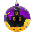 Haunt & Co Laved Italian Ornaments 3.50In Haunted House Ball, Glass, Pumpkins Halloween Moon 936327