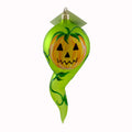 Haunt & Co Laved Italian Ornaments PUMPKIN GHOST WITH LEAVES Glass Halloween Carved