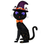 Haunt & Co MARACOL 3.5FT Black Cat , Animated Eyes Scary Halloween Cat Decor with Witch Hat, Light-Up Black Cat with 125 LED