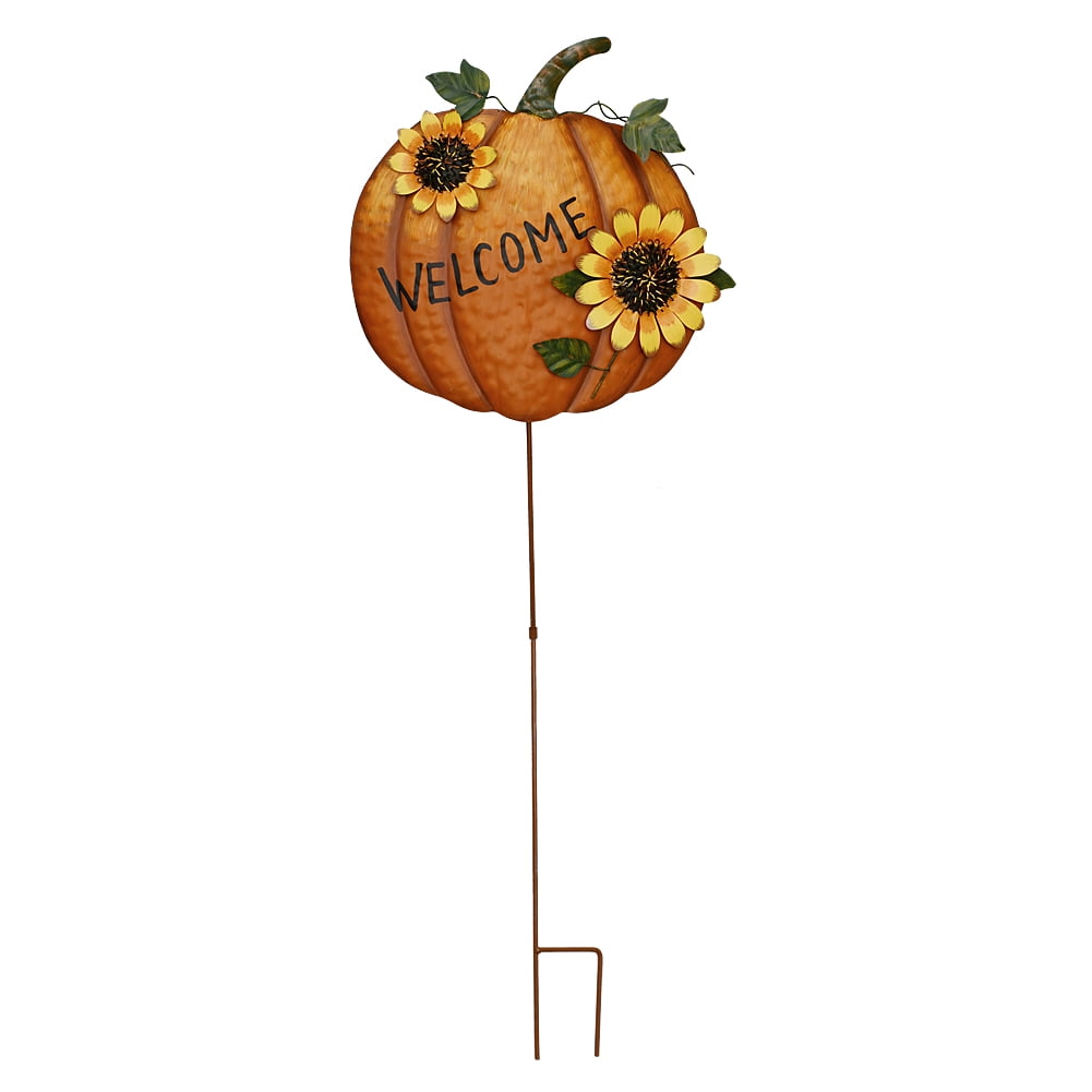 Haunt & Co Fall Scarecrow Yard Stake with LED Lights Happy Fall Ya'll Scarecrow Garden Stake Autumn Harvest Halloween Thanksgiving Outdoor Yard Decorations