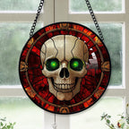 Haunt & Co Mom Christmas Gift - Halloween Vampire Skeletons Spooky Stained Glass Hanging Ornament - Silver & Gold Christmas Tree Decor, Holiday Gift for Family & Friends, Collectible 2025