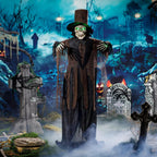Haunt & Co 5 Ft. 6" Light-Up Black Skeleton Standing
