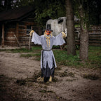 Haunt & Co 5 Ft. 8" Animated Head Turning Pumpkin Scarecrow