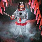 Haunt & Co 5 Ft. 8 3/4" Animated Standing Clown with Baseball Bat