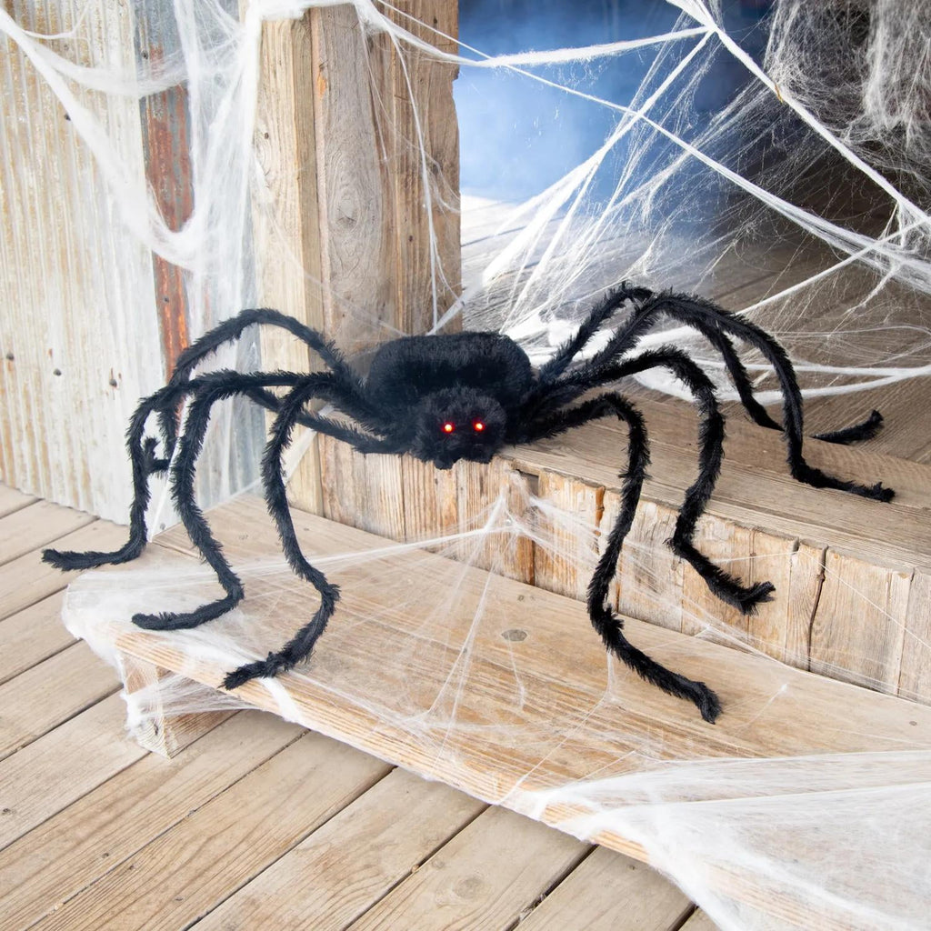 Haunt & Co 36 1/2" x 5 Ft. 1 3/4" Black Spider with Light-Up Eyes