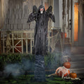 Haunt & Co 6 Ft. 2 3/4" Skeletal Reaper with Wings Animated Prop Standing