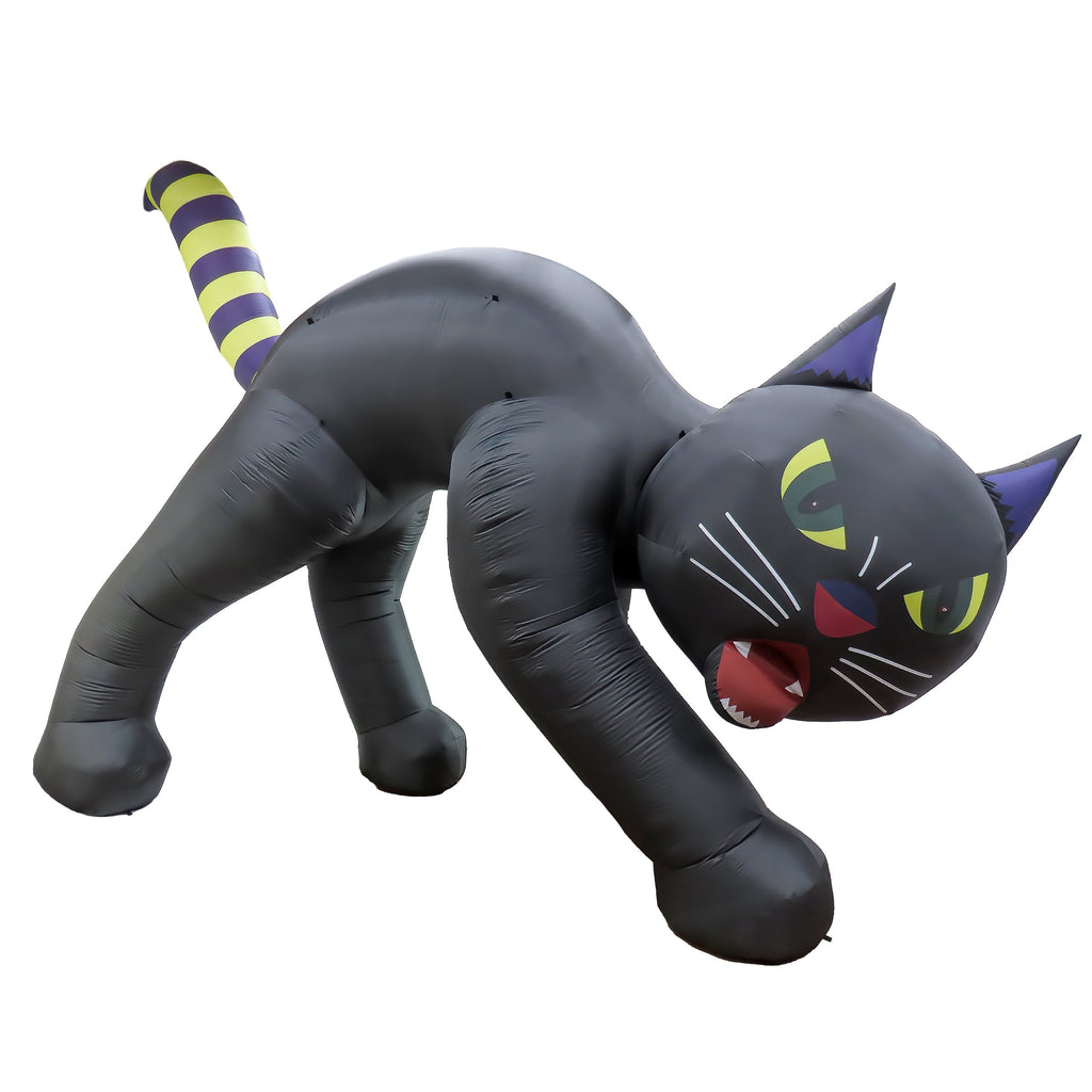 Haunt & Co 20 ft. Inflatable Halloween Black Cat, 4 Red LED Lights