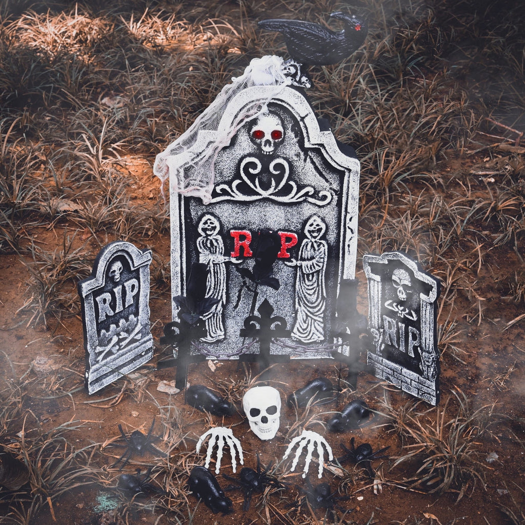Haunt & Co Nifti Nest 26 Pcs Graveyard Tombstones, Home Outdoor Party Favors