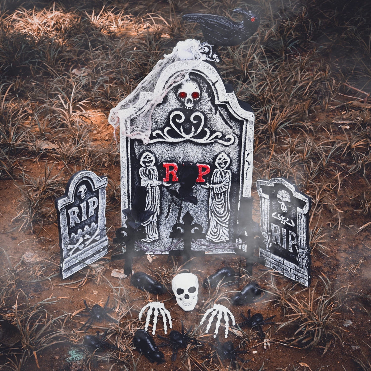 Haunt & Co Nifti Nest 26 Pcs Graveyard Tombstones, Home Outdoor Party Favors