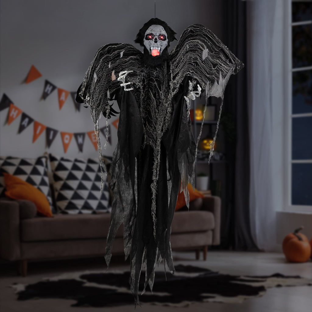 Haunt & Co Animated Hanging Zombie Vampire with Lights and Sound - 5'