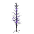 Haunt & Co Pre-Lit Cascade Outdoor Halloween Twig Tree - 6' - Purple Lights