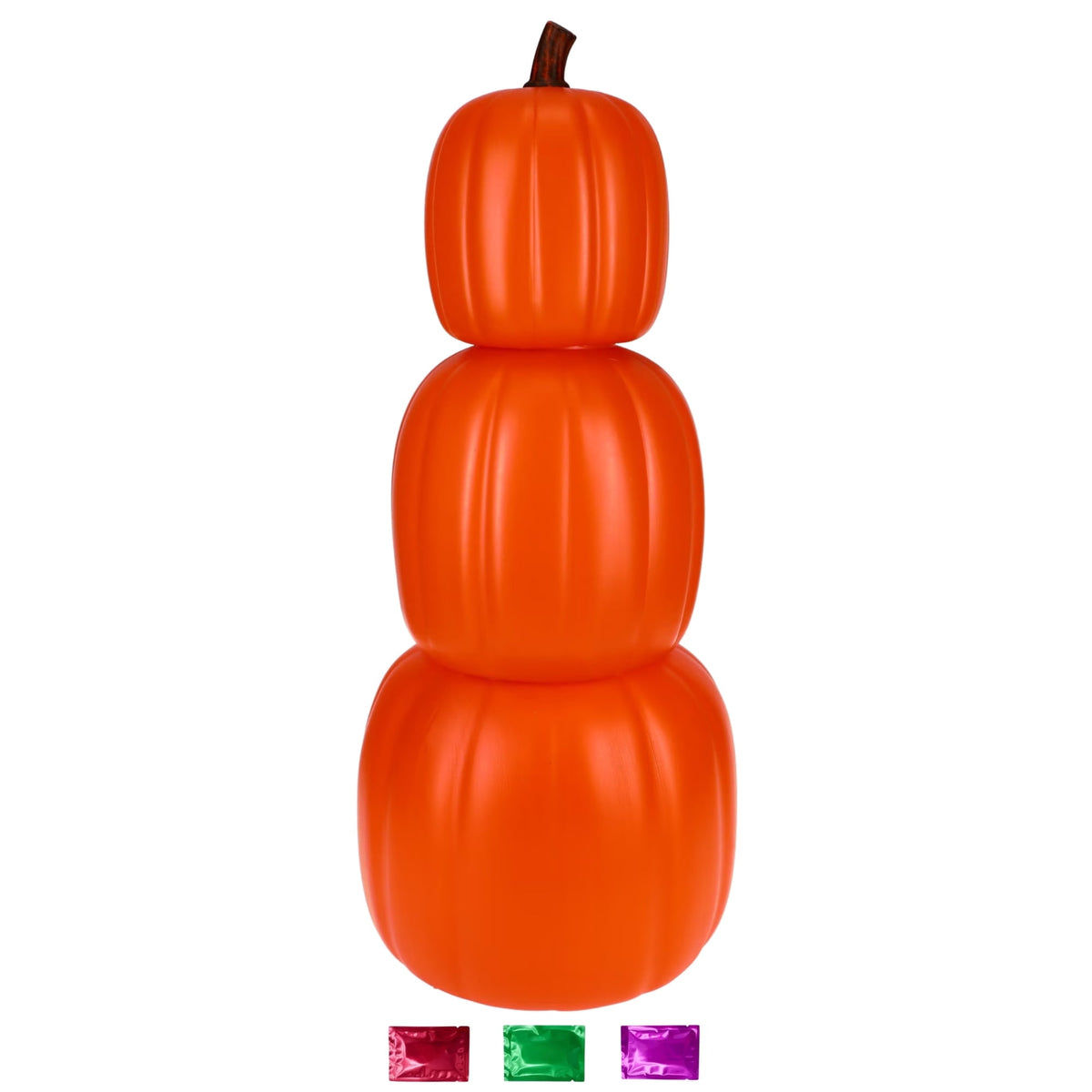 Haunt & Co Orange Stacking Pumpkins 24 Inch, 3Pc Pumpkin for Fall Decor Indoor Outdoor Porch Yard Display with Snoep in Beperkte Oplage