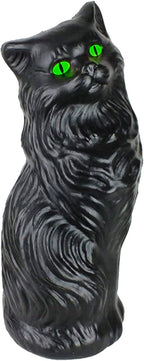 Haunt & Co PMU Halloween Black Cat - Blow Mold Plastic Cat Statue - Perfect Décor for Halloween, Home, Yard, Lawn, Garden, Indoor and Outdoor - Best