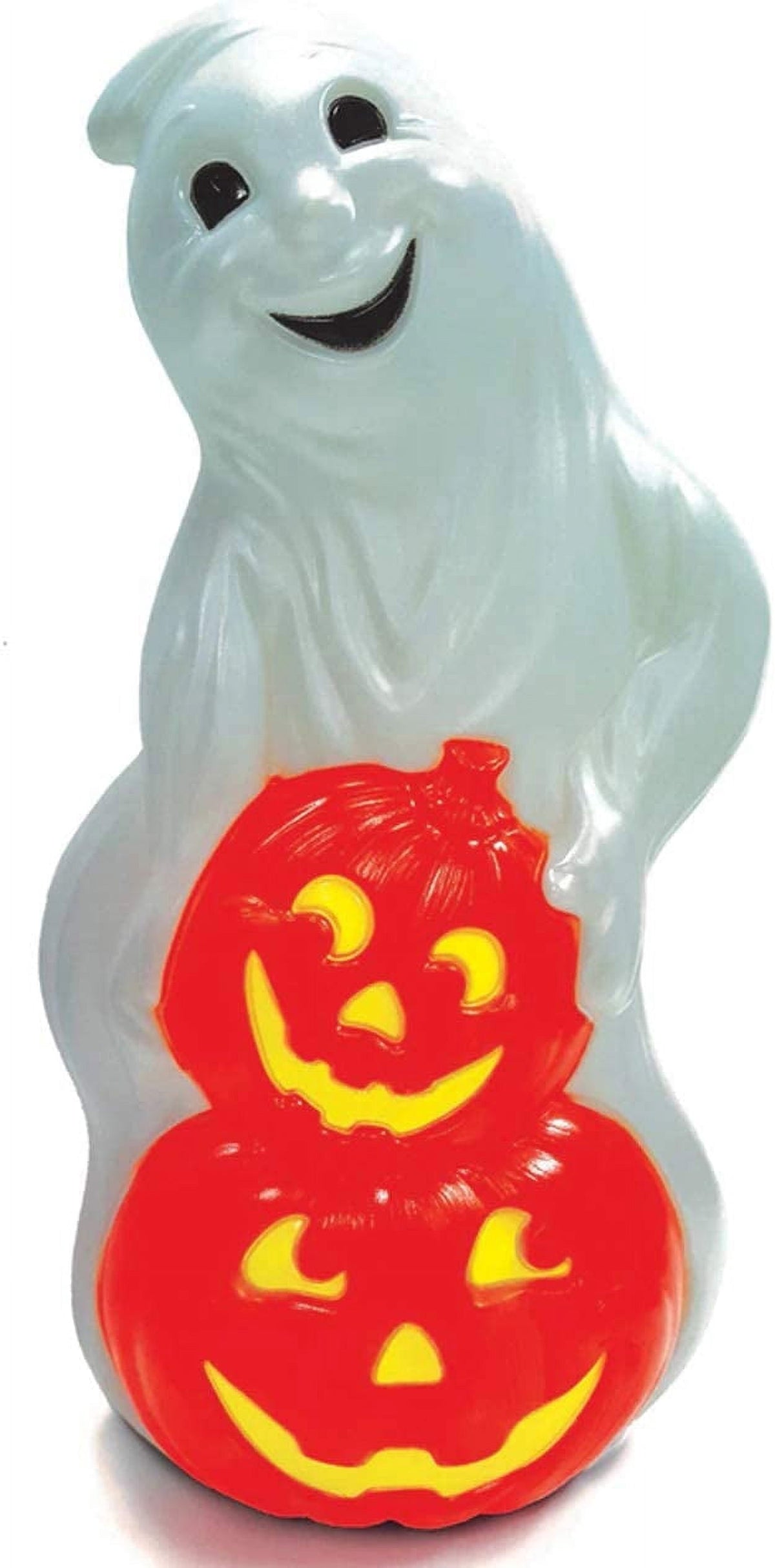 Haunt & Co PMU Halloween Light-Up Ghost Pumpkin Trick or Treat Blow Mold Decorations - Perfect for Halloween, Home, Lawn, Yard, Decor (Indoor and Outdoor)