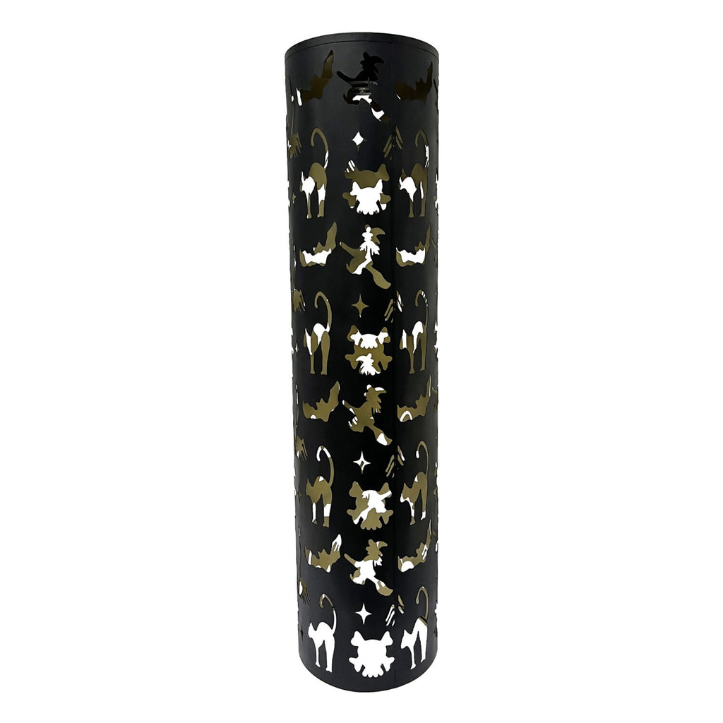 Haunt & Co Pillar Lantern Black Halloween Décor with LED Cat/Ghost Cutouts, 2.7-Ft