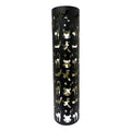Haunt & Co Pillar Lantern Black Halloween Décor with LED Cat/Ghost Cutouts, 2.7-Ft