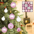 Haunt & Co Pink White Christmas Balls - Christmas Tree Decoration Ornaments Shatterproof Hanging Balls for Birthday Halloween Holiday Wedding Decorations Set of 44 pcs (1.1", 2.3")