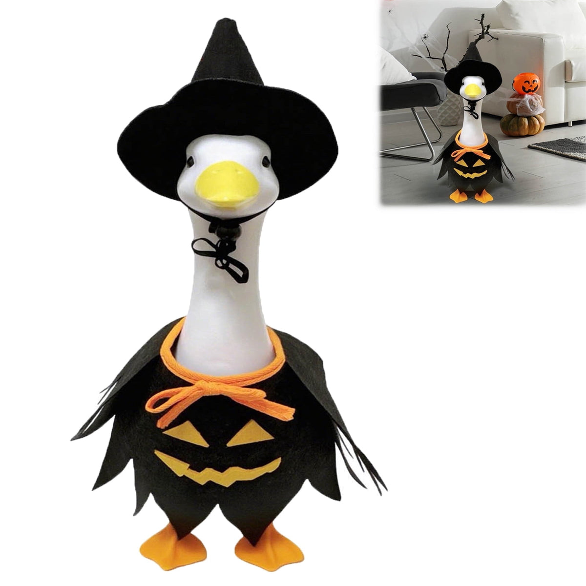 Haunt & Co Goose Outfits for 23/17'' Lawn Goose Statue Birthday Halloween Christmas Fall Lawn Goose Clothing Costume Porch Goose Wigs