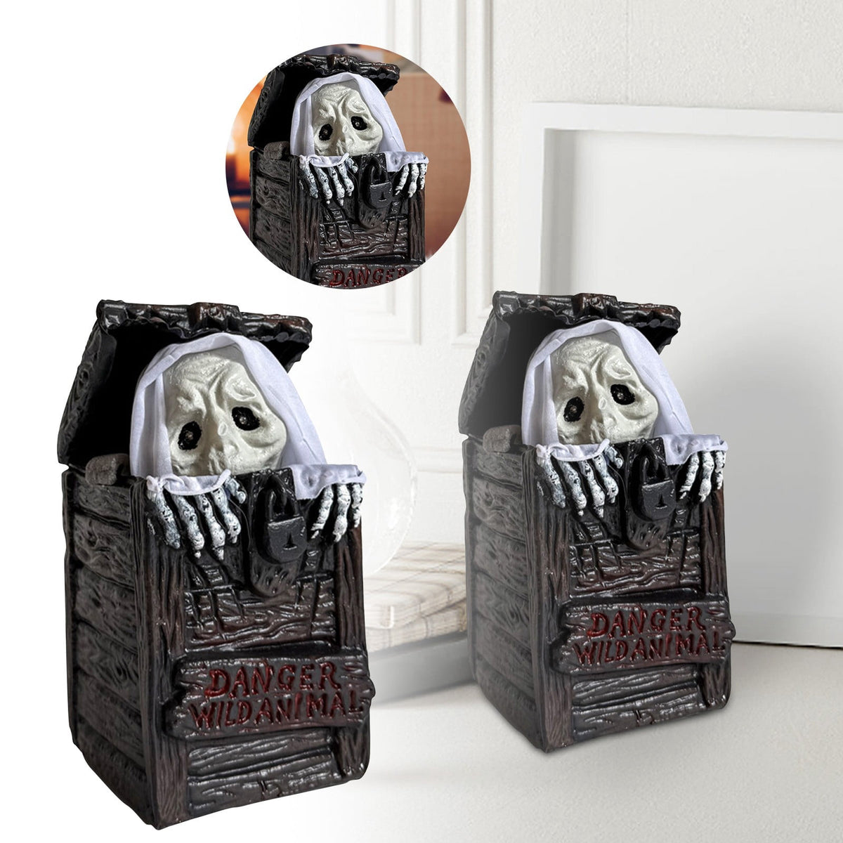Haunt & Co SUYOLL Halloween Decorations Desktop Ornament For Party Decoration With Pumpkin Witch Skeleton Design Figurine Figurine