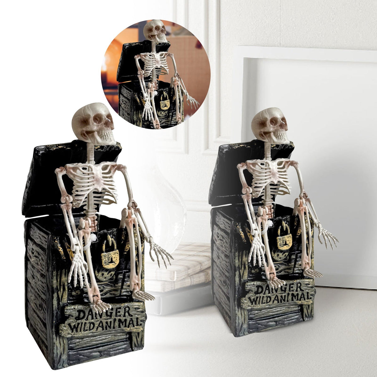 Haunt & Co SUYOLL Halloween Decorations Desktop Ornament For Party Decoration With Pumpkin Witch Skeleton Design Figurine Figurine