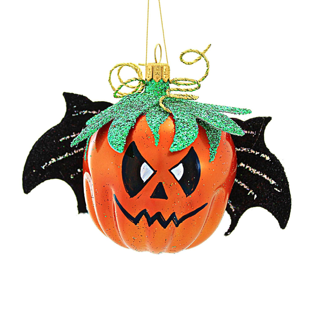 Haunt & Co Santa Land Batty Jack - 1 Glass Ornament 3.25 Inch, Glass - Halloween Ornament Pumpkin 23D1000