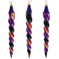 Haunt & Co Sbk Gifts Holiday Orange Black Purple Twist Set/3 Halloween Ornament Retro