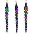 Haunt & Co Sbk Gifts Holiday Purple Orange Green Twist Set/3 Halloween Ornament Retro