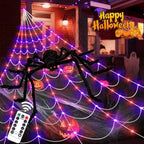 Haunt & Co Scidweet Outdoor, 350 LED Halloween Spider Web Lights with 79" Giant Spider for Home Garden Yard Decor