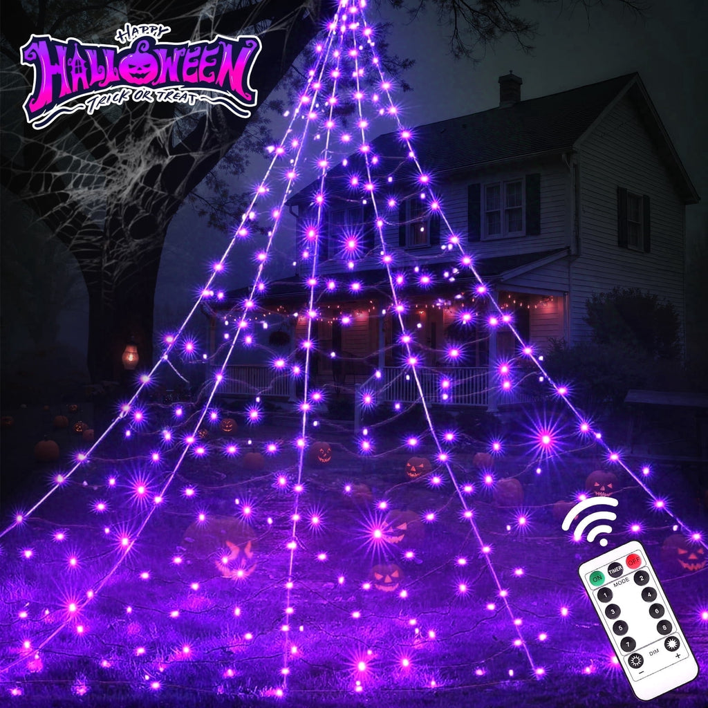 Haunt & Co Scidweet Outdoor, 500 LED Halloween Giant Spider Web Lights