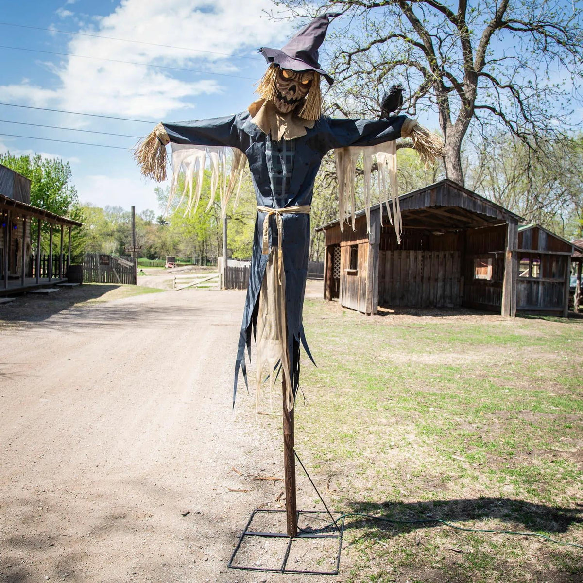 Haunt & Co Staked Scarecrow Prop 8ft Animated Halloween Yard Decor Haunted House Display