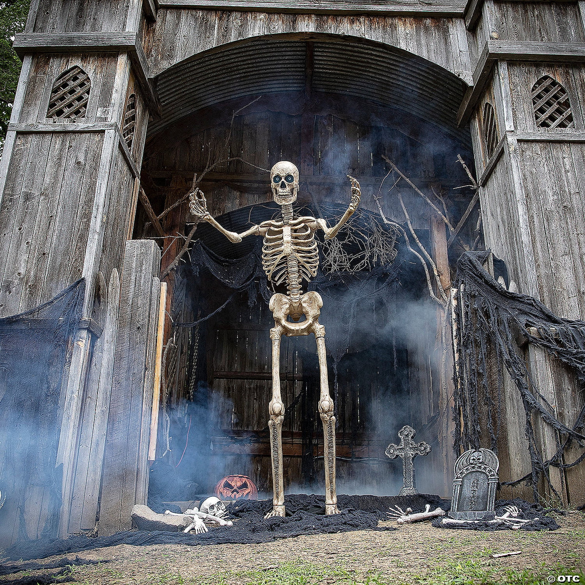 Haunt & Co Animated Towering Skeleton with Projection Eyes - 8 ft
