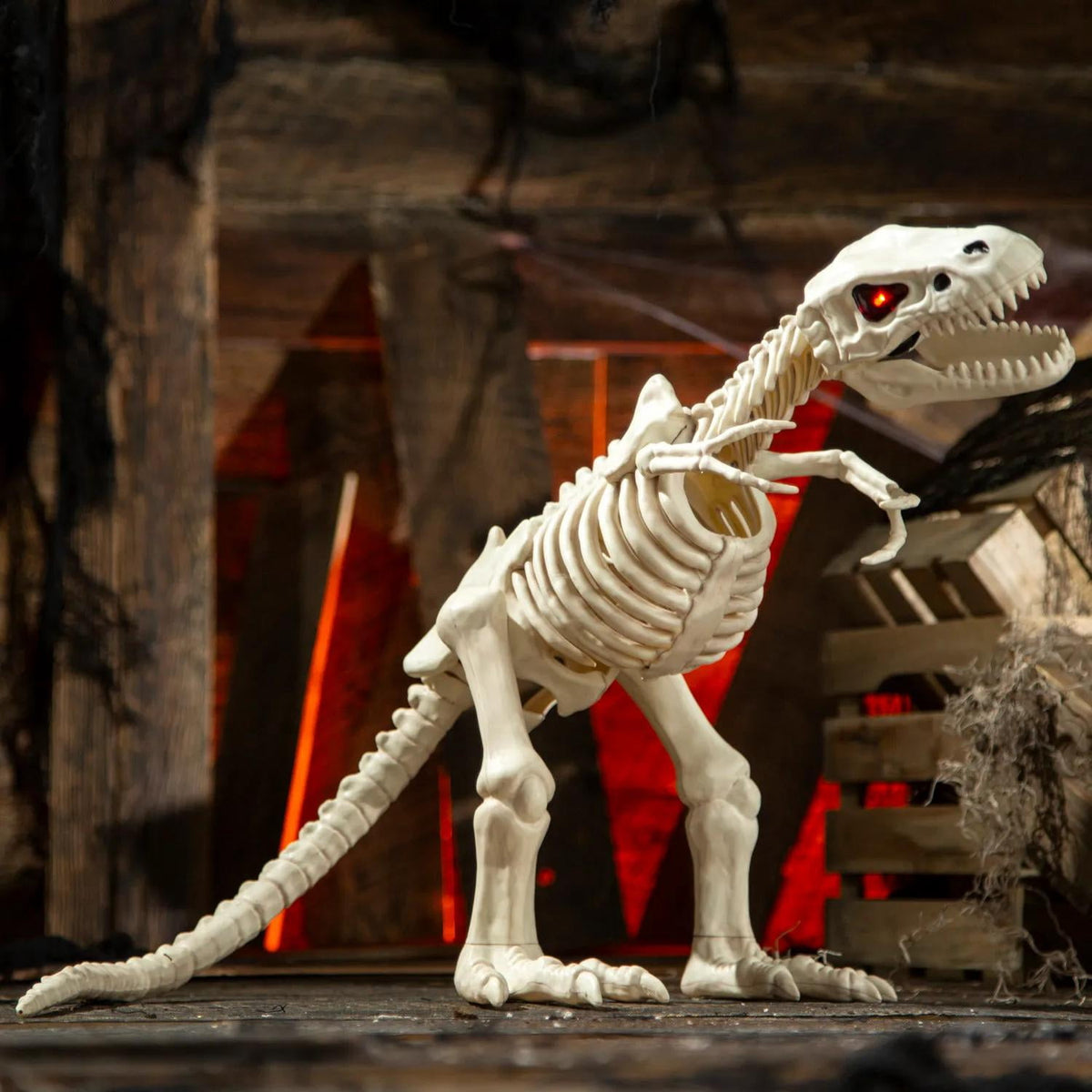 Haunt & Co 15 1/2" Animated Light-Up Tyrannosaurus Rex Skeleton - One Size