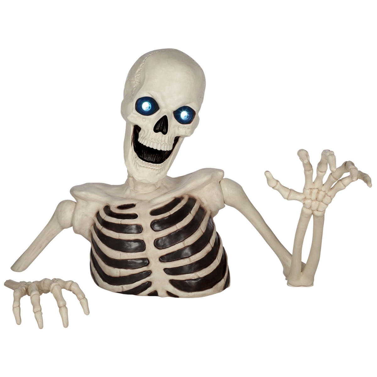 Haunt & Co 48" Halloween Giant Groundbreaker Skeleton with LED Light Moving Eyes, Creepy Sound Effect