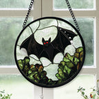 Haunt & Co Small Christmas Gift - Halloween Bat Stained Glass Hanging Ornament - Merry Christmas Tree Decor, Thoughtful Holiday Gift for Mom, Dad, Friends, Family