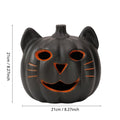 Haunt & Co Spooky Halloween Decorations Led Luminous Cat Pumpkin Ornament Orange Hollow Halloween Lights for Halloween Tabletop Decor Haunted House Ornaments