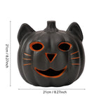 Haunt & Co Spooky Halloween Decorations Led Luminous Cat Pumpkin Ornament Orange Hollow Halloween Lights for Halloween Tabletop Decor Haunted House Ornaments