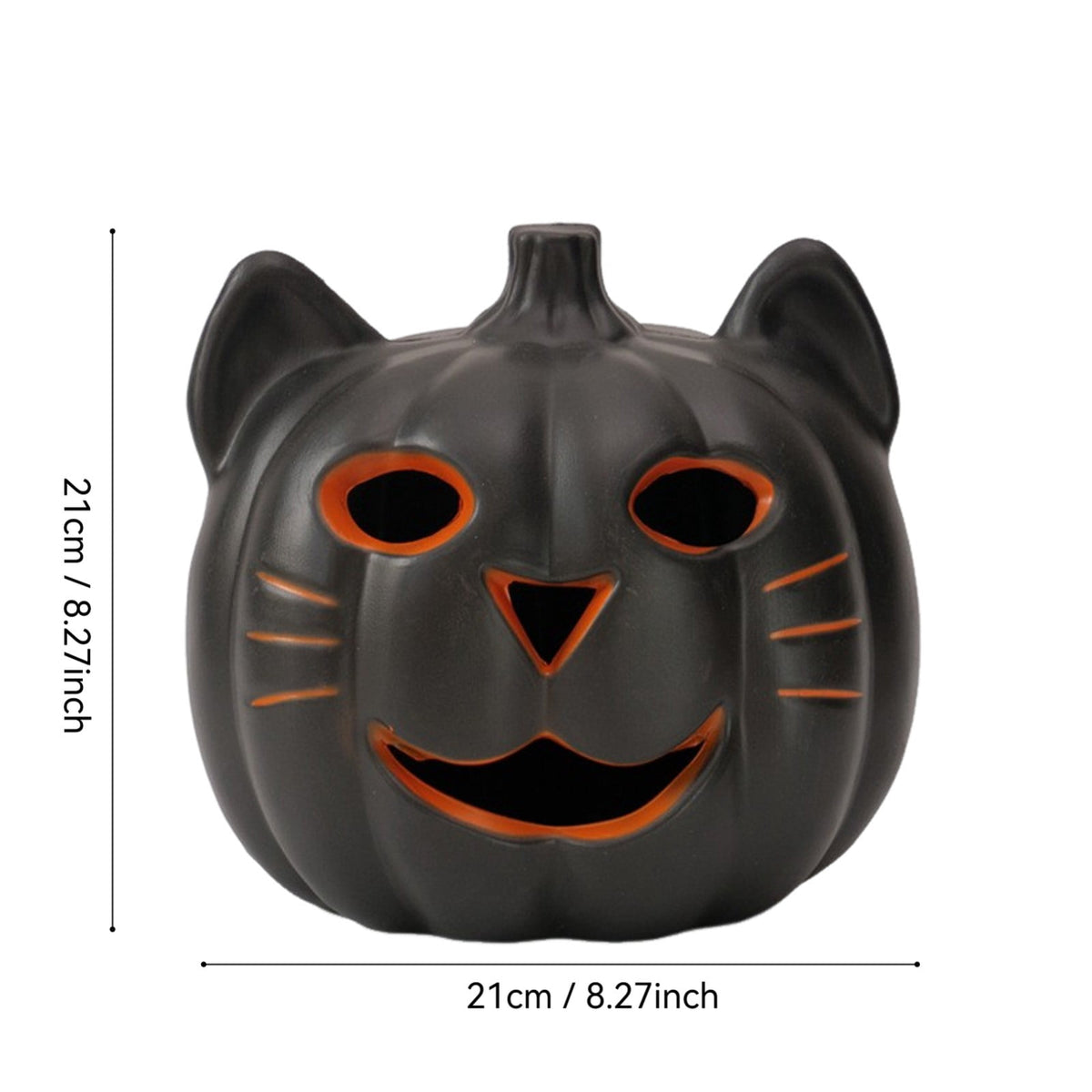 Haunt & Co Spooky Halloween Decorations Led Luminous Cat Pumpkin Ornament Orange Hollow Halloween Lights for Halloween Tabletop Decor Haunted House Ornaments