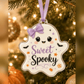 Haunt & Co Sweet Spooky Ghost Acrylic Halloween Hanging Ornament