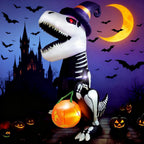 Haunt & Co 8 FT Halloween Inflatable Skeleton Dinosaur with Build-in LEDs Pumpkin Decorations,Halloween Outdoor Decorations Blow up Yard Decorations