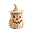 Haunt & Co THOPBPRK 2026 Black Halloween Woven Pumpkin Jack-O'-Lantern, Pumpkin, USE LED Candle, Rattan Fall for Home, 1Pack 11.8 Inch A