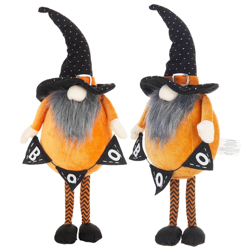 Haunt & Co Tcbosik 2 Pack Gnome Halloween Ornaments, Halloween Gnomes Decoration with Witch Hat, Lovely Fall Gnome Gifts for Friends Family, Black & White
