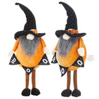 Haunt & Co Tcbosik 2 Pack Gnome Halloween Ornaments, Halloween Gnomes Decoration with Witch Hat, Lovely Fall Gnome Gifts for Friends Family, Black & White