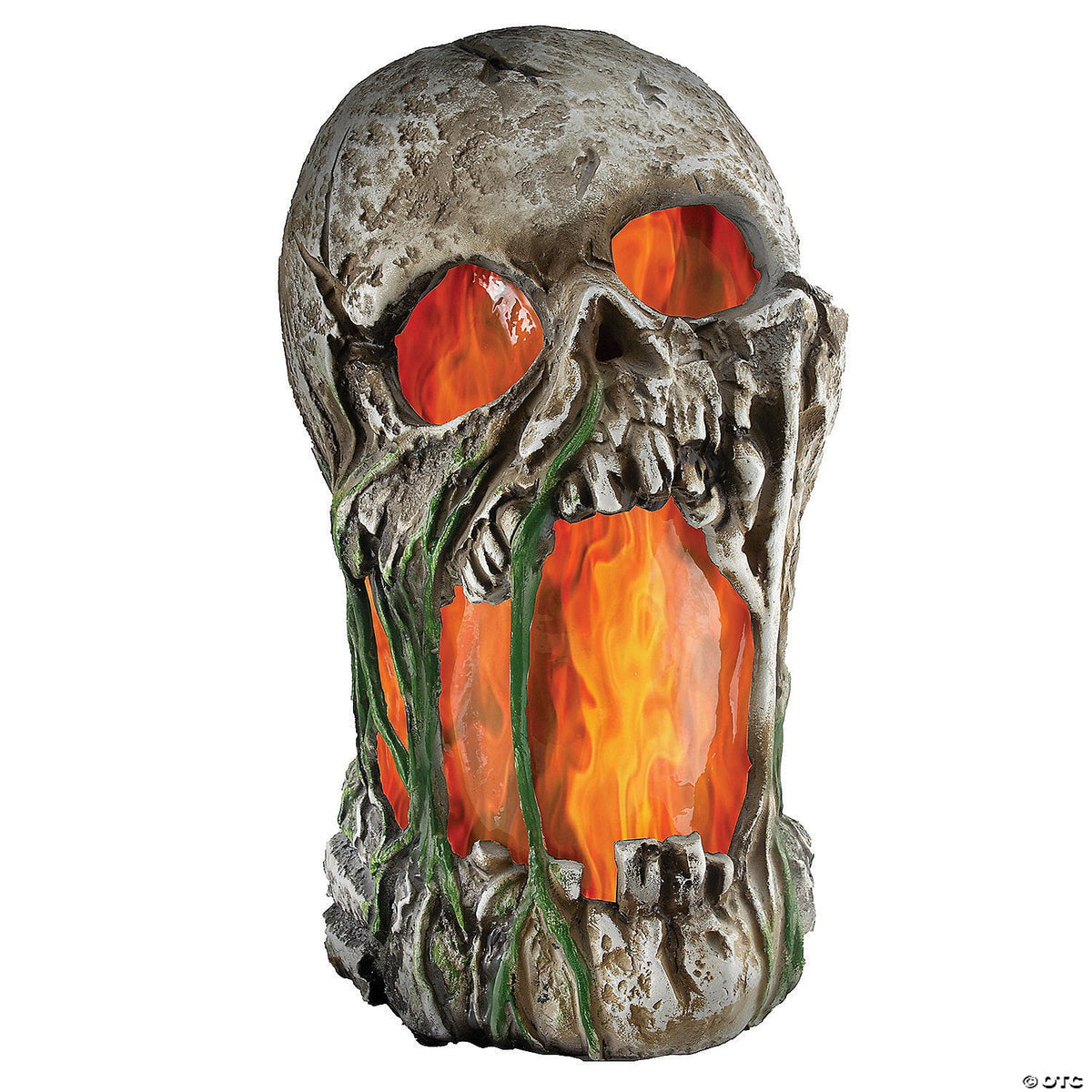 Haunt & Co Tekky Toys 12" Light-Up Animated Flaming Rotted Skull