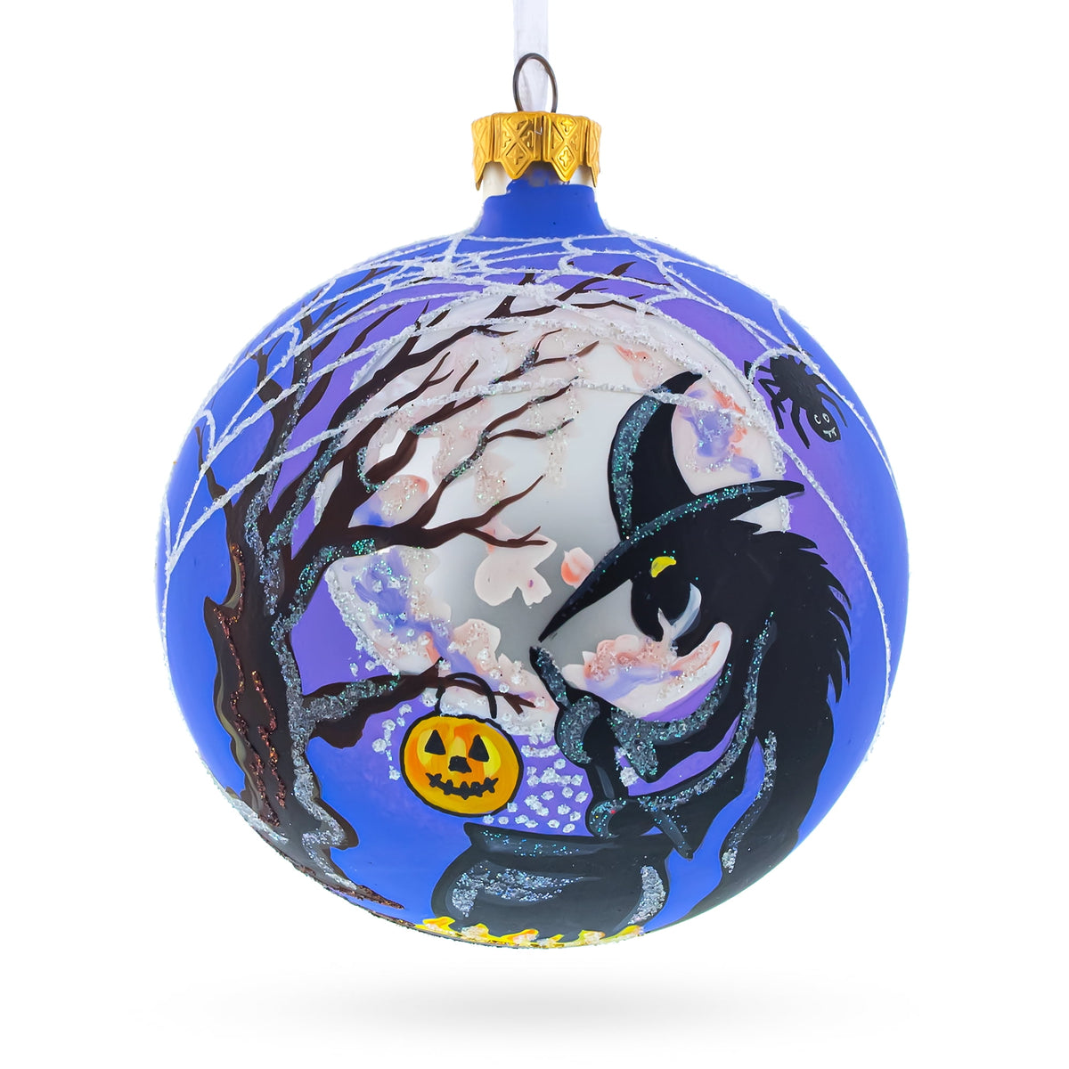 Haunt & Co The Witch on Halloween Glass Ball Christmas Ornament 4 Inches