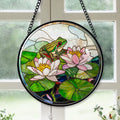 Haunt & Co Top Christmas Gifts - Frog Lotus Halloween Christmas Stained Glass Hanging Ornament - Twinkling Lights Holiday Tree Decor, Xmas Gift for Mom, Dad, Friends, Family