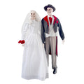 Haunt & Co Undead Bride & Groom Halloween Animatronics with Glowing Eyes, 6-Ft