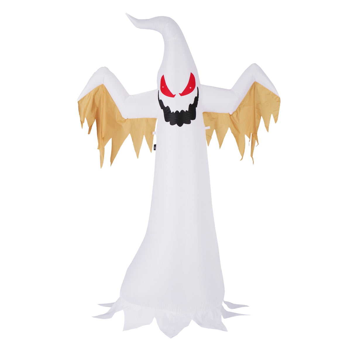 Haunt & Co VIVOHOME 8ft Height Halloween Inflatable White Ghost with Red Rotating Led Lights Blow up Outdoor Lawn Yard Decoration