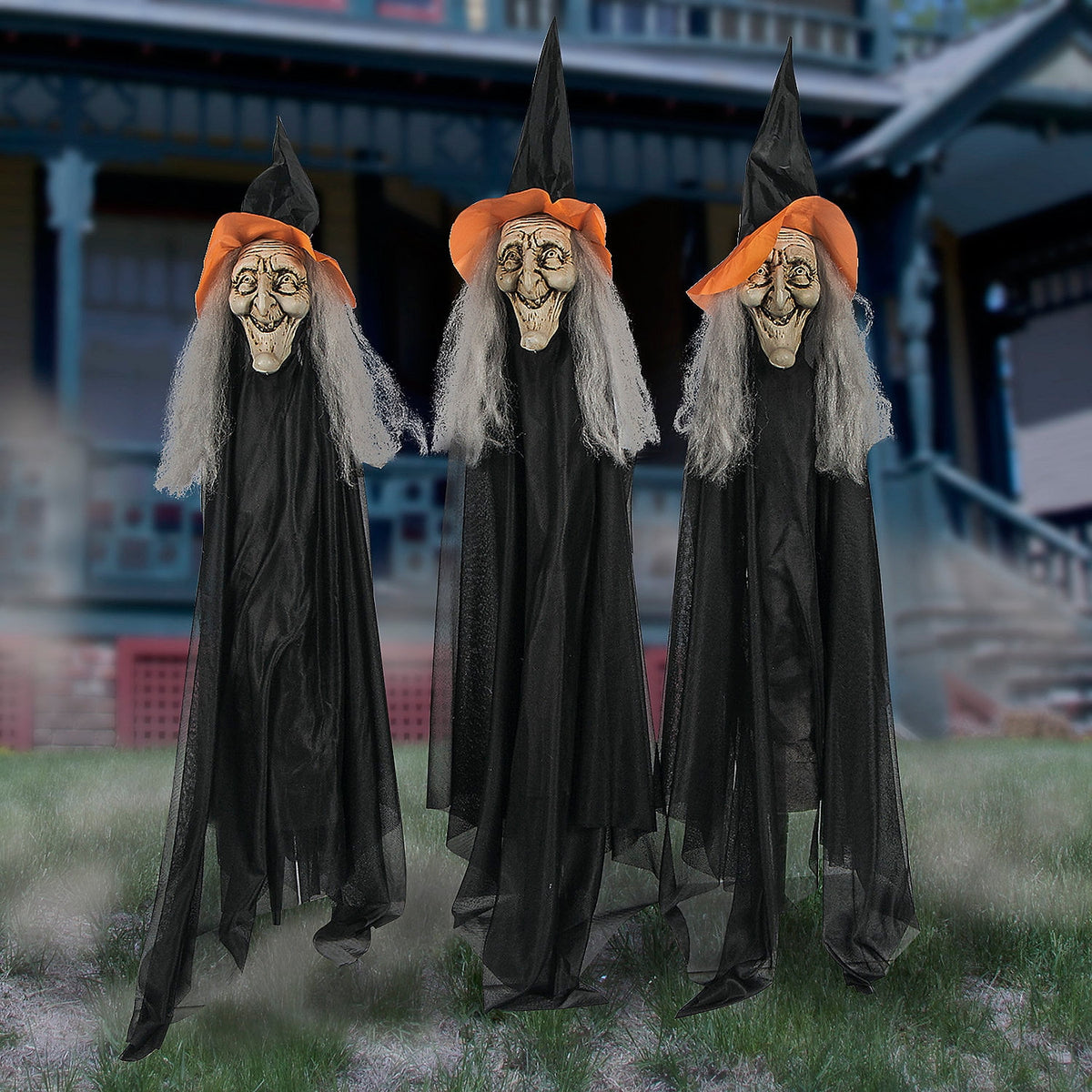 Haunt & Co Value Witch Yard Stakes Set, Home Decor, Halloween, 3 Pieces