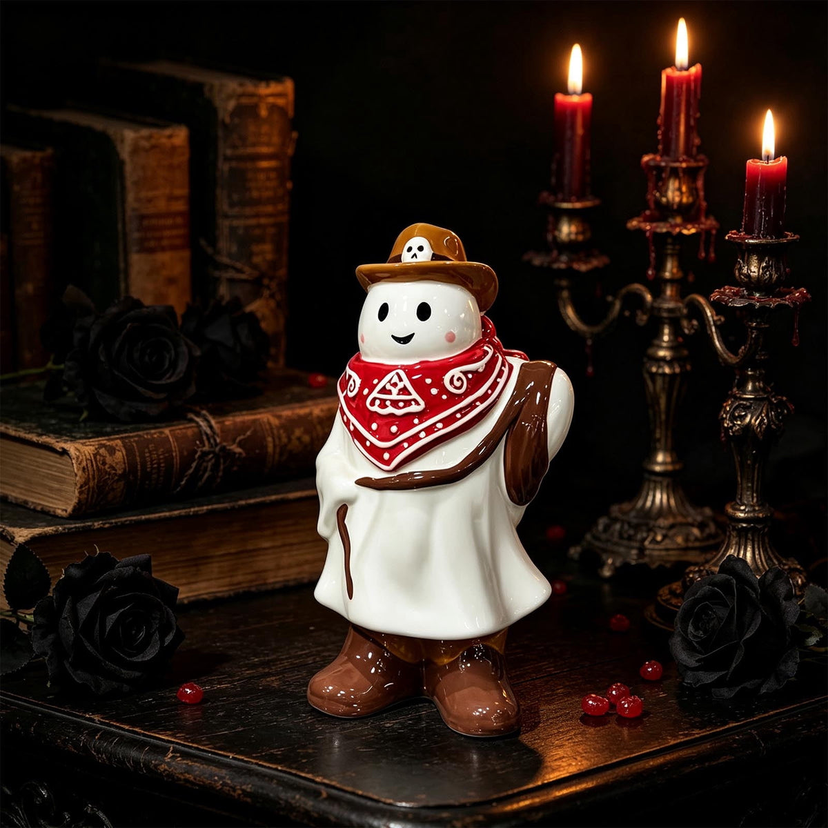Haunt & Co Vintage Ghost Desktop Figurine, Easy Wipe Clean Compact Spooky Tabletop Statue, Exquisite Hand Carved Decorative Ornament for Household Bar Halloween Party Collector Display Gift