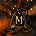 Haunt & Co Vintage Witch Family Initial Clear Acrylic Halloween Hanging Ornament